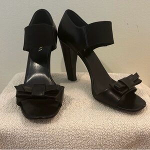 Prada Black Heels with Bow Accent sz 7